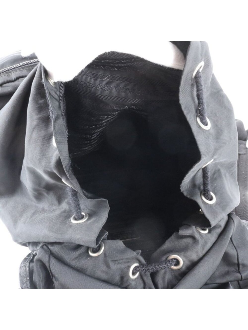 Prada Tessuto Nylon Triangle Logo Leather Backpack - Picture 7 of 13